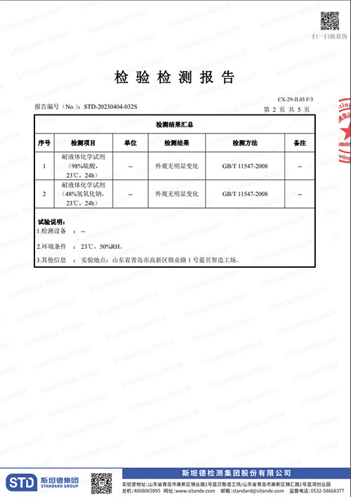 PTFE(特氟龍）法蘭保護罩檢測報告